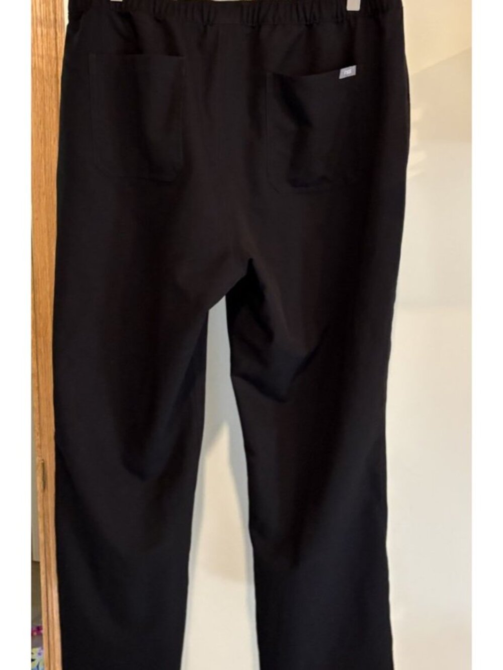 Figs Women's Black Scrub Pants with White Drawstring - Picture 2 of 3